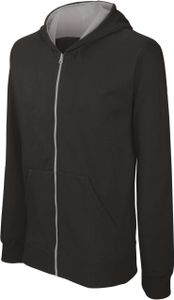 Kariban Jungen Sweatjacke Jacke Übergangsjacke Herbst Teddy Fleece, Größe:10/12, Farbe:Black/Fine Grey