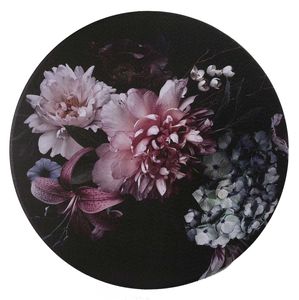 Leinwandbild - Lila - Schwarz - Ø 70 cm - Blumenmotiv