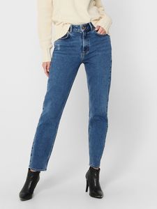 JDY Damen Mom Jeans High Waist Denim Stretch Hose Bleached Used Look JDYKAJA - 25W / 32L