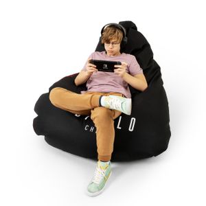 Diablo Gaming Sack XXL sedací vak s výplní Herní křeslo sedací vak EPS Beads Polyester 110 cm x 100 cm Black