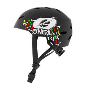 O'Neal Jugend Fahrradhelm, Helm Mountainbike Skate Freeride Downhill - DIRT LID Youth Helmet SKULLS black/multi -  ABS Schale, Fidlock® Magnetverschluss, Größe S, M, L, Größe:L
