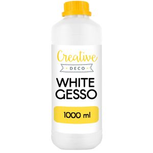 Creative Deco Professionell Weiße Gesso | 1L | Perfekte Grundierung für Malerei | Ideal für Acryl-Farben, Öl-Farben,  Pouring, Decoupage, Finnabair