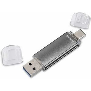 hama USB-Stick Laeta Twin grau 128 GB