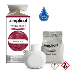 Simplicol Textilfarbe intensiv Rubin-Rot - Einfaches Färben (1er Pack)