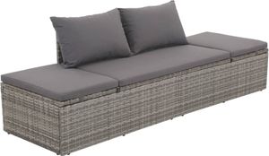 Gartenbett Grau 195×60 cm Poly Rattan , Gartenliegen Design 2024