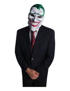 Joker-Maske mit Artikulation Faschingsmaske weiss-grün