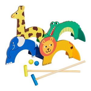 relaxdays Krocket Spiel für Kinder im Tier-Design