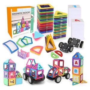 BeebeeRun Lernspielzeug magnetische Bausteine Set, 85-St. Frühes Lernspielzeug zum Bauen von Spielzeugautos, Flugzeugen, Häusern,Magnete Bauklötze Blockspiel-Set für Kinder ab 3 Jahren