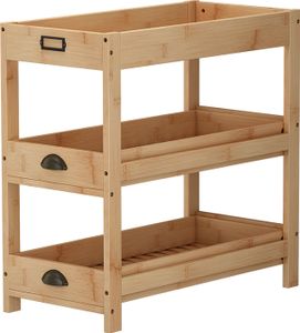 Vicco Aufbewahrungsregal Legum, 66 x 66 cm mit 3 Ablagen, Bambus