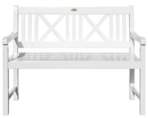 Landhausbank LÜBECK weiß lackiert, 2-Sitzer aus Eukalyptus, B 120 x H 89 x T 59 cm