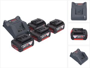 Nabíječka baterií Bosch GAL 18V-20 10,8 - 18 V 2 A ( 2607226281 ) + 4x GBA 18 V 5,0 Ah ( 4x 2607337069 )