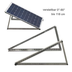Halterung für Solarpanel bis 118cm Photovoltaik Solarmodul 0°-90° Aufständerung
