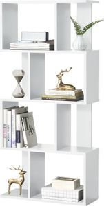 [en.casa] Bücherregal Regal Standregal Medienregal Aktenregal Aufbewahrung Büro Weiß