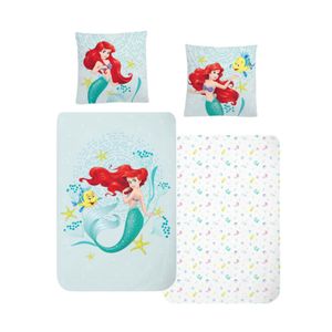 Arielle die Meerjungfrau Kinder-Bettwäsche 80x80 + 135x200 cm · Disney Mermaid Prinzessin Mädchen-Bettwäsche · 100% Baumwolle in Biber/Flanell