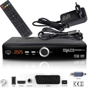 hd-line 20900 M Digital Satelliten Sat Receiver - (HDTV, DVB-S/S2, HDMI, SCART, 2X USB 2.0, Full HD 1080p) [Vorprogrammiert für Astra Hotbird Türksat]