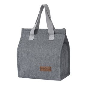 Lunchtasche, Mini Frühstückstasche Thermotasche, Einkaufstasche Klein, Lunch Box Bag for Women, Faltbare Isoliertasche, Grau