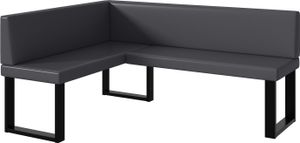 MEBLINI Eckbank für Esszimmer - Küchenbank - Essecke - Sitzecke Küche - TONI - U-Beine 128x168x87cm Links - Grau Kunstleder