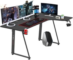 Dripex Gaming Tisch L-Form, Eckschreibtisch 160cm, L-förmiger Computertisch, Großer Ergonomischer Schreibtisch für Büro und Zuhause, Rechts