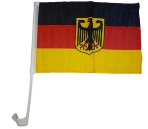 Autoflagge Deutschland Adler 30 x 40 cm - Autofahne Fahne Flagge Fenster Fensterflagge Fensterfahne Fanflagge Fanfahne Scheibenfahne Scheibenflagge WM EM