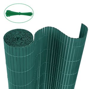 LZQ 160x500cm Sichtschutzmatte PVC Bambus Sichtschutz Garten Sichtschutzzaun Balkon Zaun Windschutz Balkonverkleidung, Grün