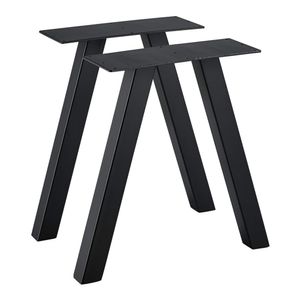 Tischbeine Mariager Möbelfüße 2 Stück Tischgestell für Sitzbank Couchtisch Metall Schwarz 2 x Tischfüße 42 x 40 cm Bankgestell Stahl