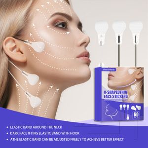 60 Stück V-Form Lifting Tapes Gesicht,Face Lift Tape,Instant Invisible Face Sticker,Make-up Facelifting Werkzeuge für Gesicht