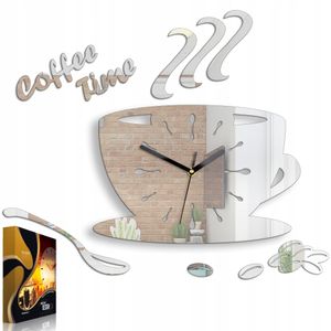 ModernClock, Uhrentasse, große wanduhr, wanduhr, mirror, 64cm x 43cm, Küchenuhr