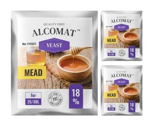 Honigweinhefe ALCOMAT Mead Yeast Alkohol Hefe | Hönigweinhefe | auf 30 Liter reguläres Gärungstempo bis 18%, 3 Stück