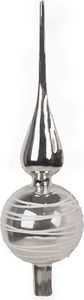 Clayre & Eef Christbaumspitze Ø 8x31 cm Silberfarbig Glas