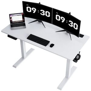 Stůl COMHOMA Výškově nastavitelný počítačový stůl, elektrický, plynulý, se zásuvkou a háčkem