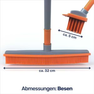 Gummibesen mit Teleskopstiel und Wasserabziehkante Kunststoff