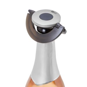 AdHoc FV53 Sektflaschenverschluss oder Champagnerverschluss Gusto, Kunststoff | Silikon, Farbe: Schwarz & Silber