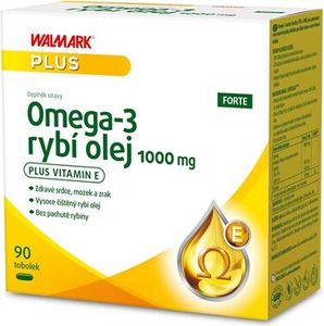 Walmark Omega-3 rybí olej FORTE 1000 mg, vysoký obsah EPA a DHA + vitamin E 90 tablet
