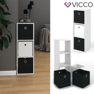 Vicco Raumteiler + Faltboxen Hylda Weiß 28,5 x 82,8 x 26 cm Holzwerkstoff