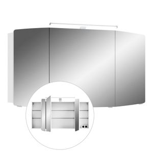 Badezimmer Spiegelschrank 120cm inkl. LED-Beleuchtung, CERVIA-66 in weiß, B/H/T: 120/67/17 cm
