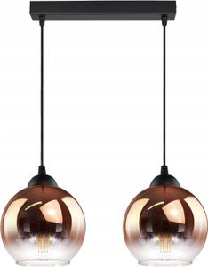 FKL DESIGN Home Deco Deckenlampe Pendellampe Kugel Schwarz Kupfer Transparent