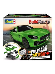 Build 'n Race Mercedes-AMG GT R, grün, Auto-Bausatz mit Rückziehmotor für Kinder ab 4 im Maßstab 1:43, 10 Teile, 9 cm