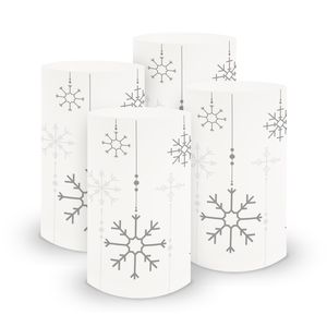 itenga 6x Windlicht klein Schneeflocken für Weihnachten Winter Advent, 10,0 cm