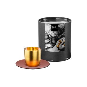 Eisch COSMO COLLECT Gold/Kupfer Espressoglas mit Untertasse