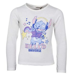 Disney Stitch Kinder Mädchen Langarmshirt Shirt – Weiß / 128