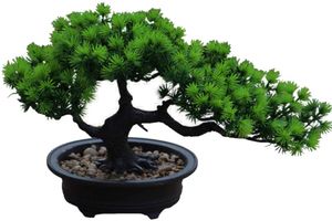 Künstliche Bonsai Baum gefälschte Pflanze Topfdekoration Künstliche Zimmerpflanzen Kiefer Bonsai Pflanze für Hauptdekoration Anzeige