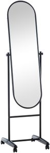 CLP Standspiegel Nane Oval Rollbar, Farbe:schwarz