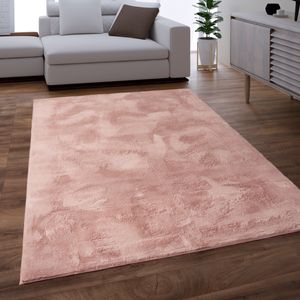 Teppich Wohnzimmer Kunstfell Plüsch Hochflor Shaggy Super Soft Waschbar In Pink Grösse 160x230 cm