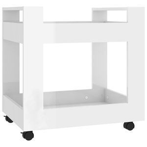 vidaXL Bürowagen Hochglanz-Weiß 60x45x60 cm Holzwerkstoff