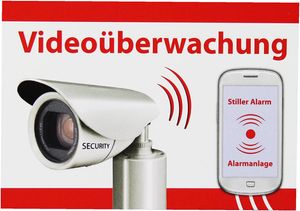 5 Aufkleber Schild Videoüberwachung Kameraüberwachung Warnaufkleber ( 5er Set )