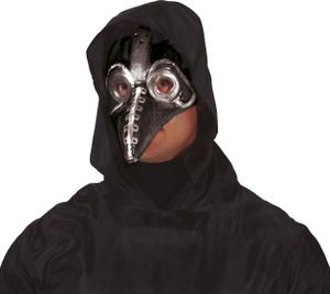 Karneval Von Venedig Pestdoktor Maske Steampunk Mittelalter Cosplay Halloween Accessoire, Farbe: Schwarz
