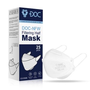 300 Stück FFP2-Gasmaske (Einzelverpackung) DOCFFP2-Gasmaske Mehrschichtfilter 95 % Anti-Pm2,5-Pneumonie-Grippemaske Staubdichte und Anti-Verschmutzungsmaske