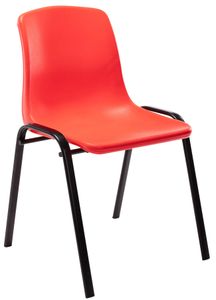CLP Stapelstuhl Nowra Kunststoff mit Rückenlehne und Metallgestell, Farbe:rot