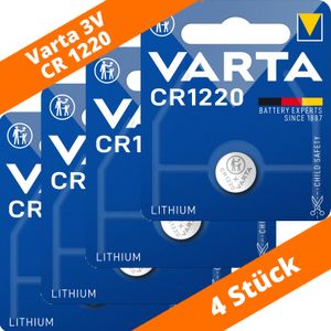 4 x Varta CR 1220 DL1220 3V Lithium Batterie Knopfzelle 35mAh Blister 6220