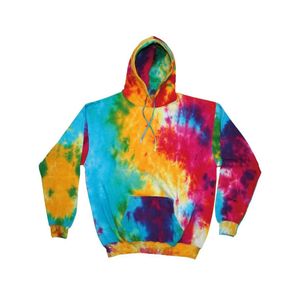 Colortone Uni Rainbow Hoodie / Kapuzenpullover, Batik-Optik RW4121 (S) (Bunter Regenbogen)